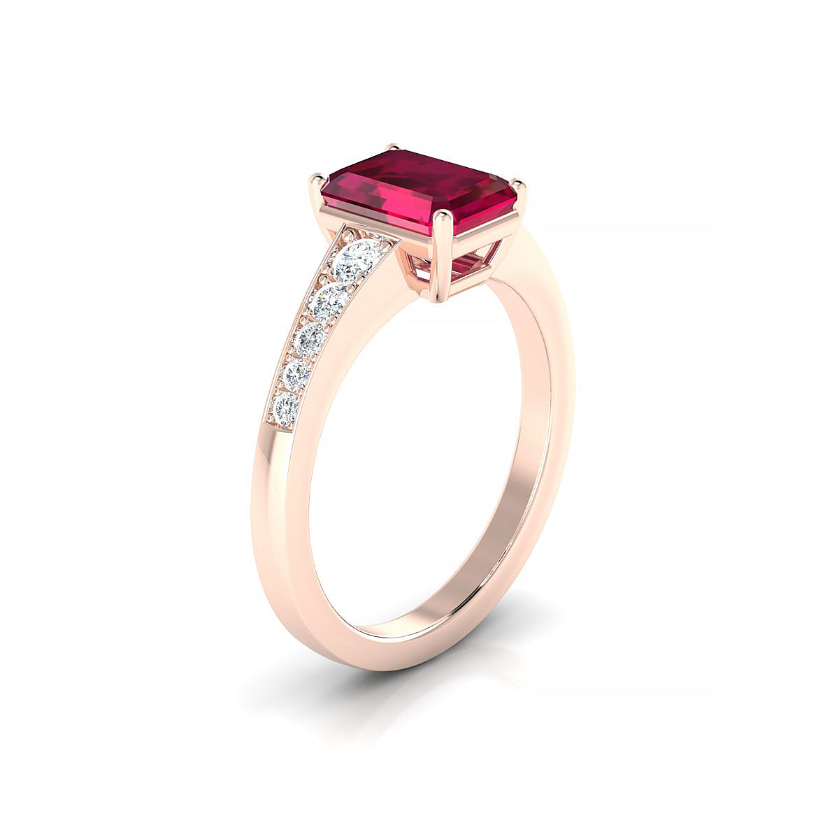 Prosperity | 18k Rose Gold 8 x 6 mm Emerald Ruby Ring