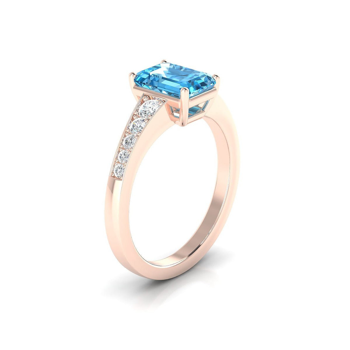 Prosperity | 18k Rose Gold 8 x 6 mm Emerald Topaz Ring