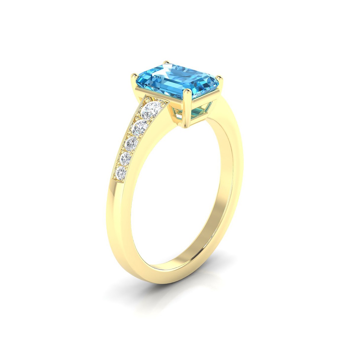 Prosperity | 18k Yellow Gold 8 x 6 mm Emerald Topaz Ring