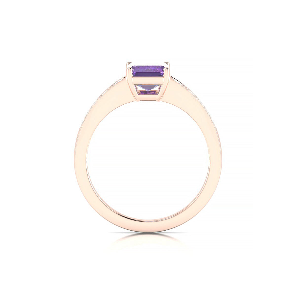 Prosperity | 18k Rose Gold 8 x 6 mm Emerald Amethyst Ring