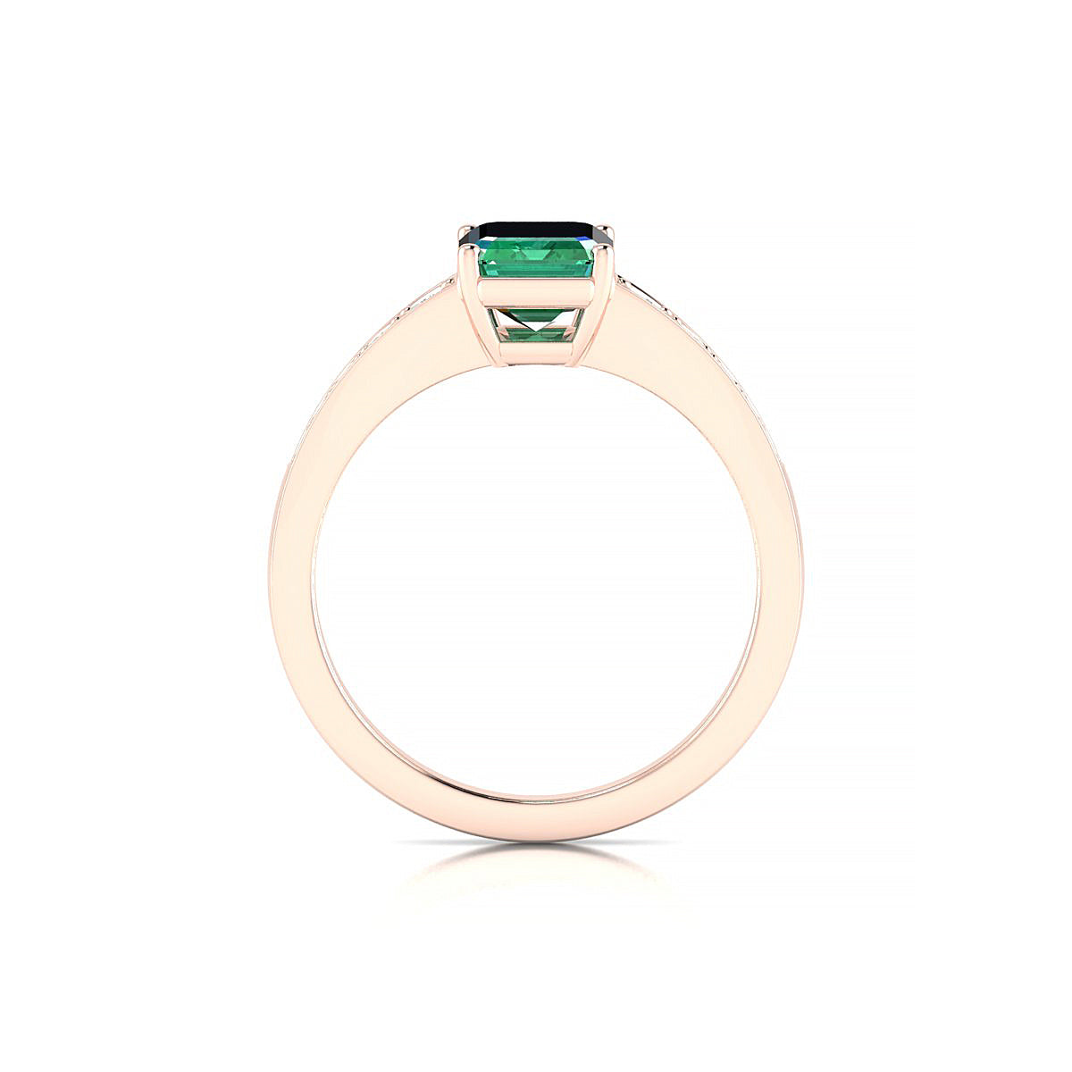 Prosperity | 18k Rose Gold 8 x 6 mm Emerald Emerald Ring