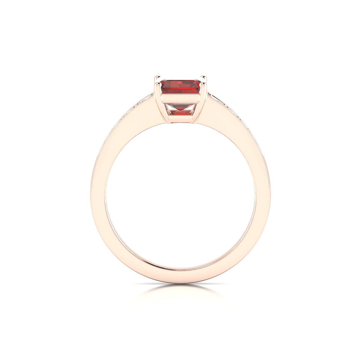 Prosperity | 18k Rose Gold 8 x 6 mm Emerald Garnet Ring