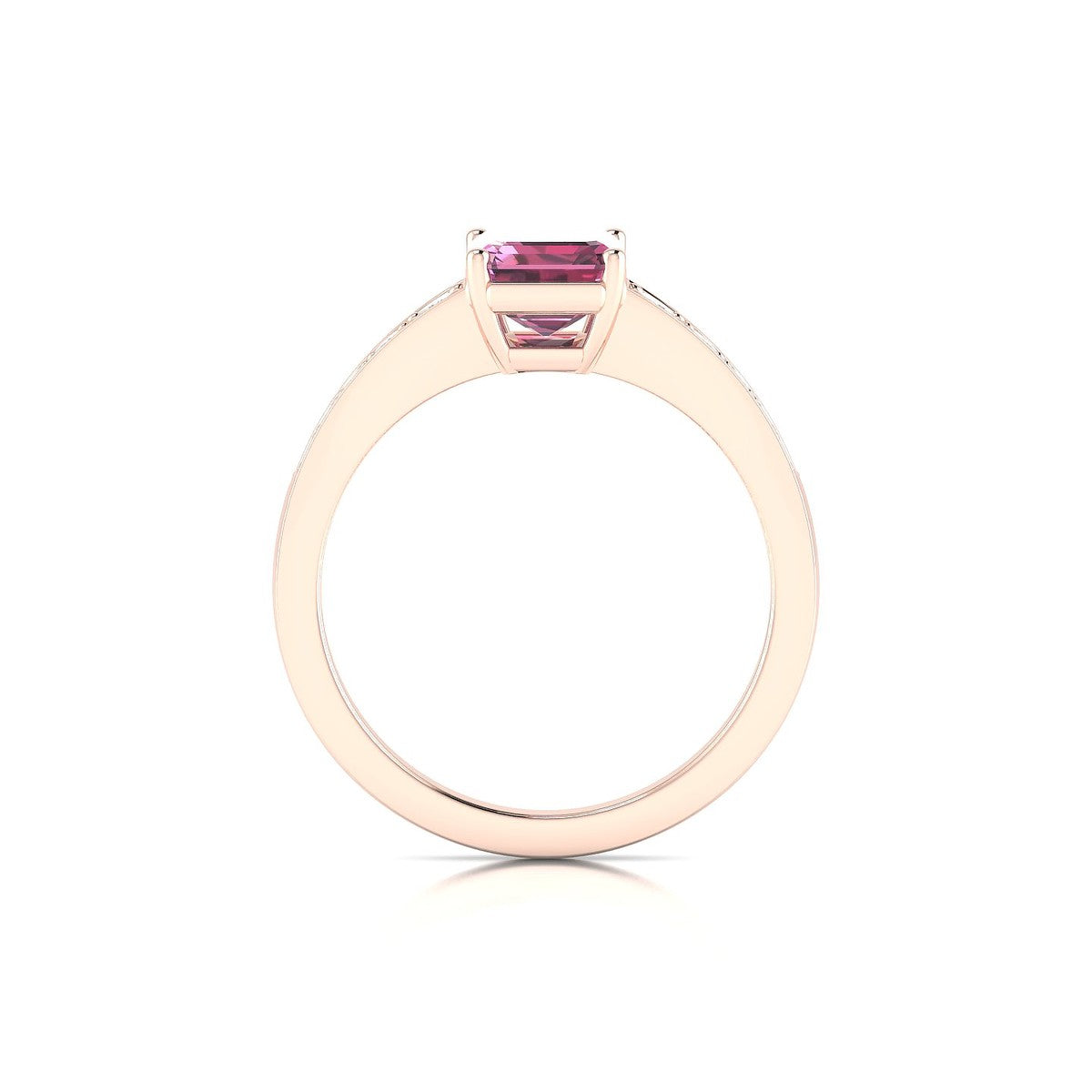 Prosperity | 18k Rose Gold 8 x 6 mm Emerald Rhodolite Ring