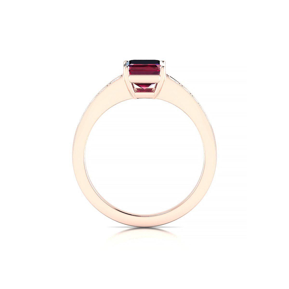 Prosperity | 18k Rose Gold 8 x 6 mm Emerald Ruby Ring