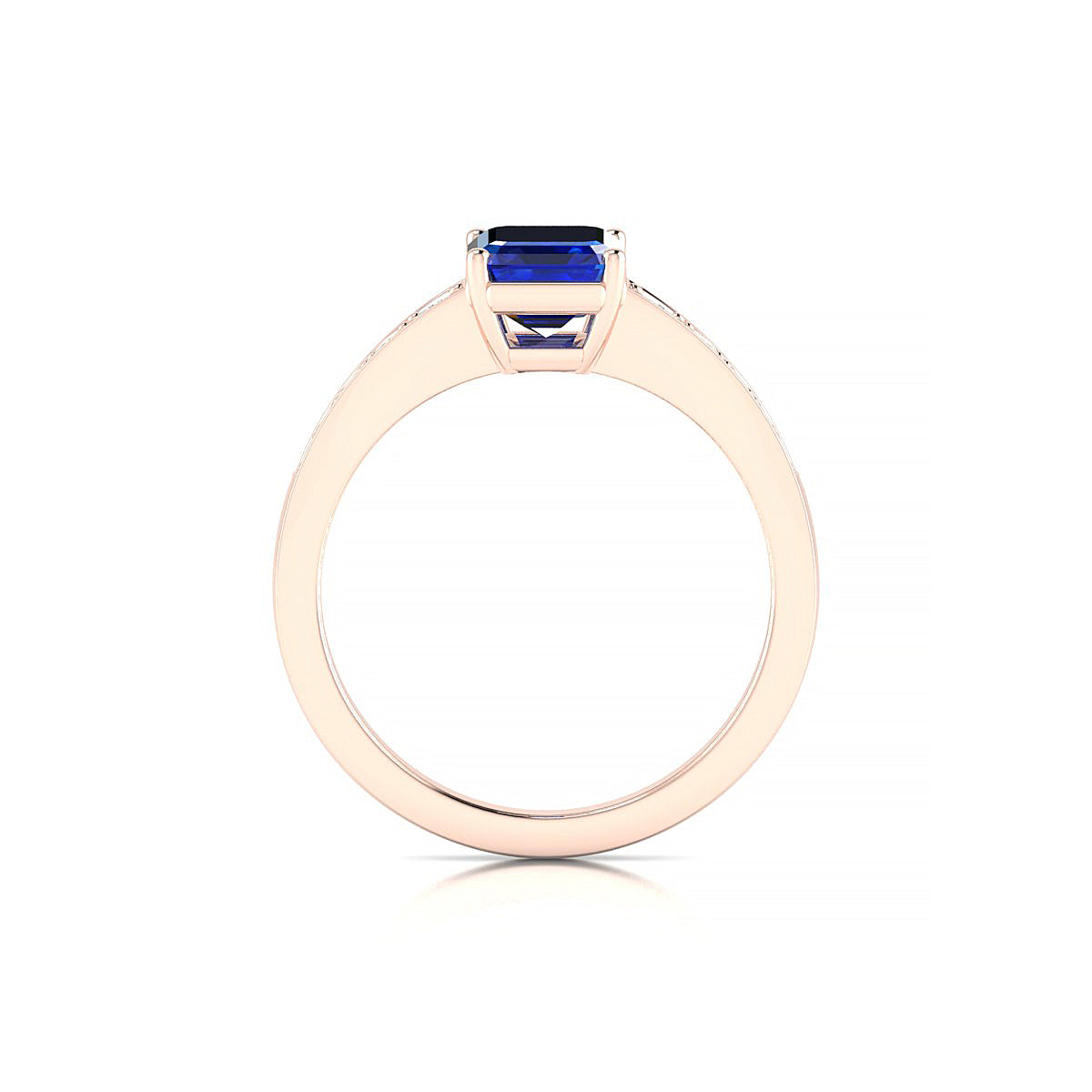 Prosperity | 18k Rose Gold 8 x 6 mm Emerald Sapphire Ring