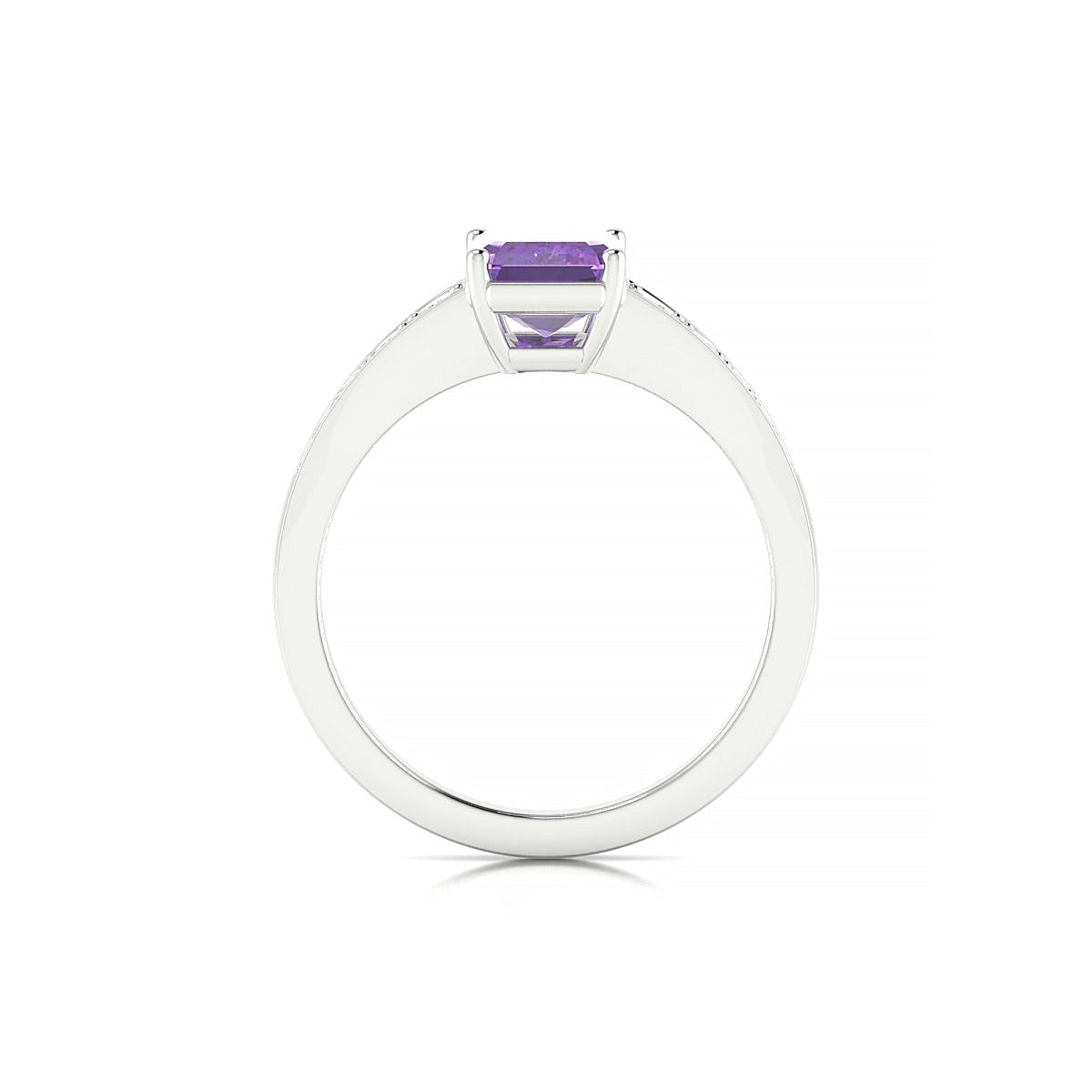 Prosperity | 18k White Gold 8 x 6 mm Emerald Amethyst Ring