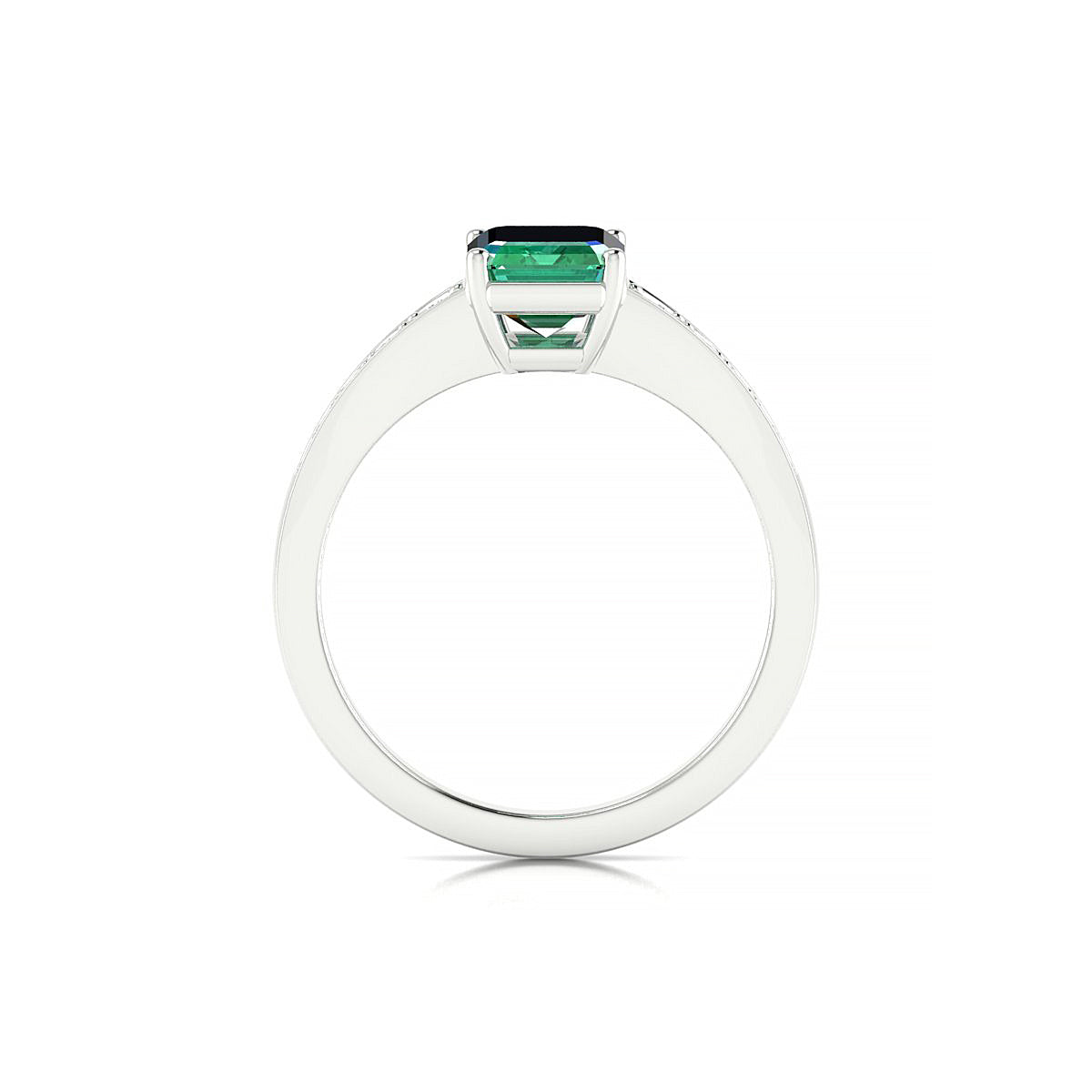 Prosperity | 18k White Gold 8 x 6 mm Emerald Emerald Ring