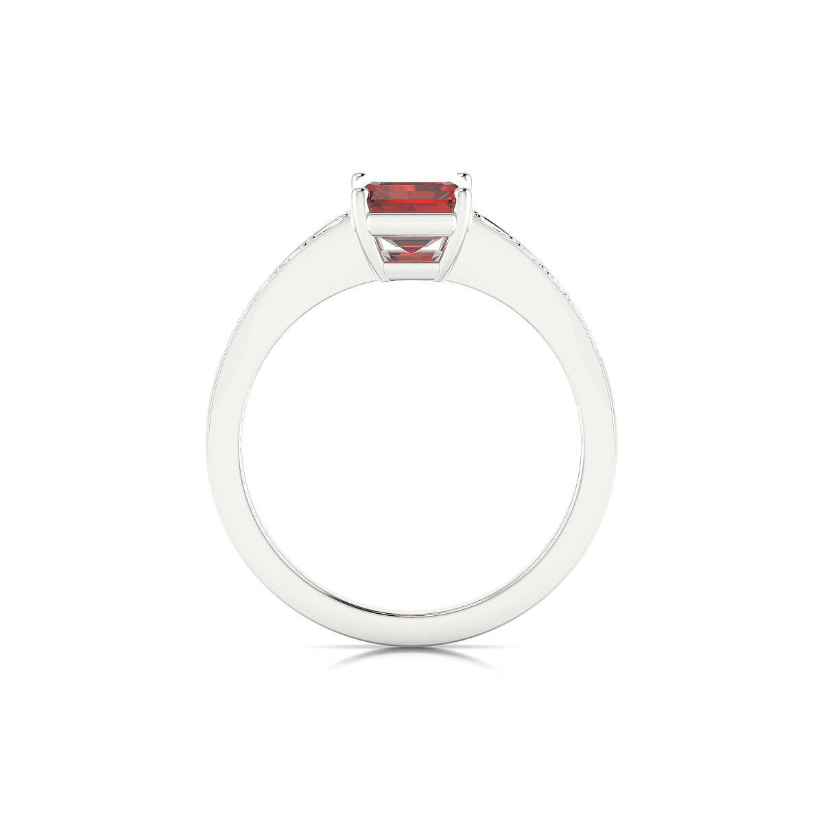 Prosperity | 18k White Gold 8 x 6 mm Emerald Garnet Ring