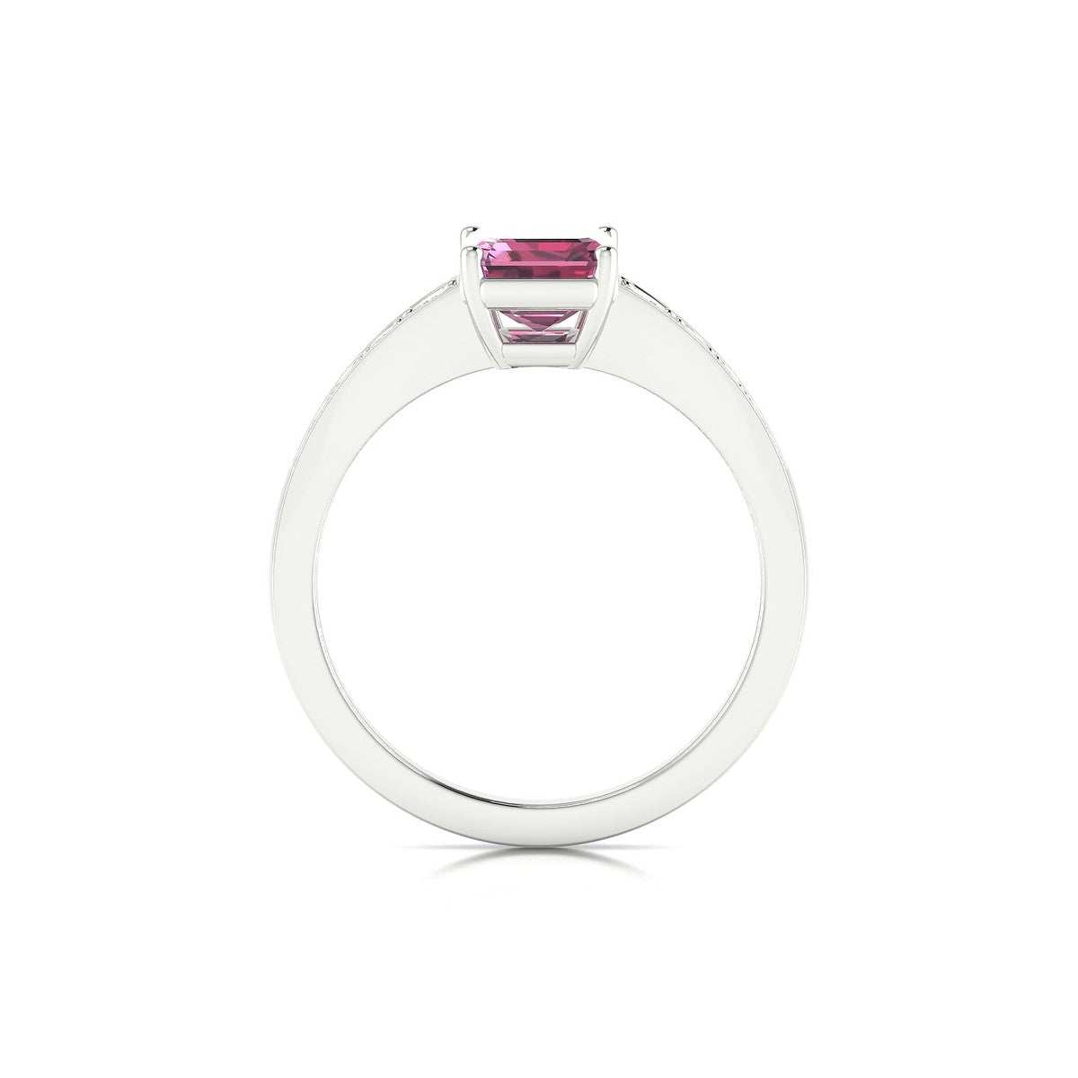Prosperity | 18k White Gold 8 x 6 mm Emerald Rhodolite Ring