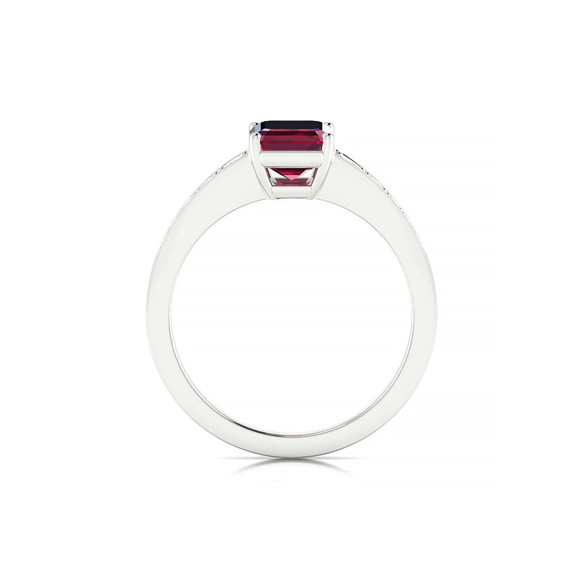 Prosperity | 18k White Gold 8 x 6 mm Emerald Ruby Ring