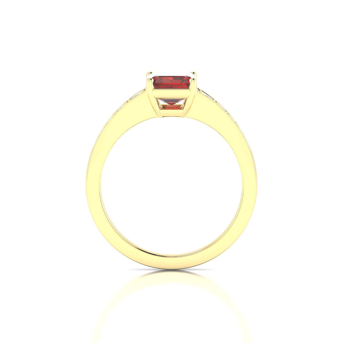 Prosperity | 18k Yellow Gold 8 x 6 mm Emerald Garnet Ring