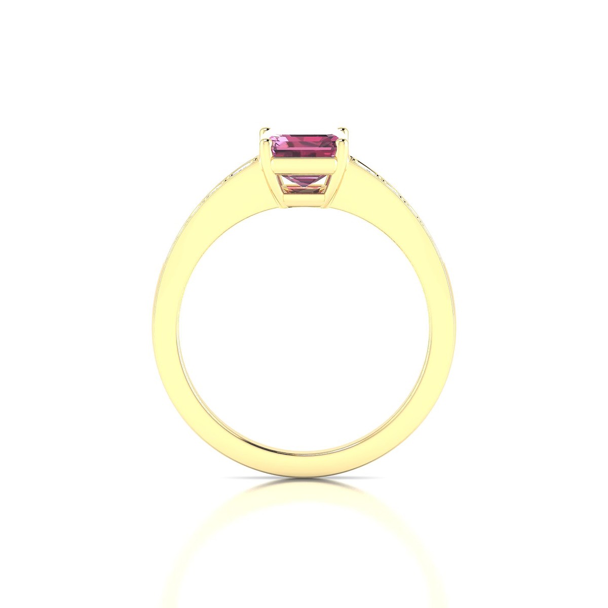 Prosperity | 18k Yellow Gold 8 x 6 mm Emerald Rhodolite Ring