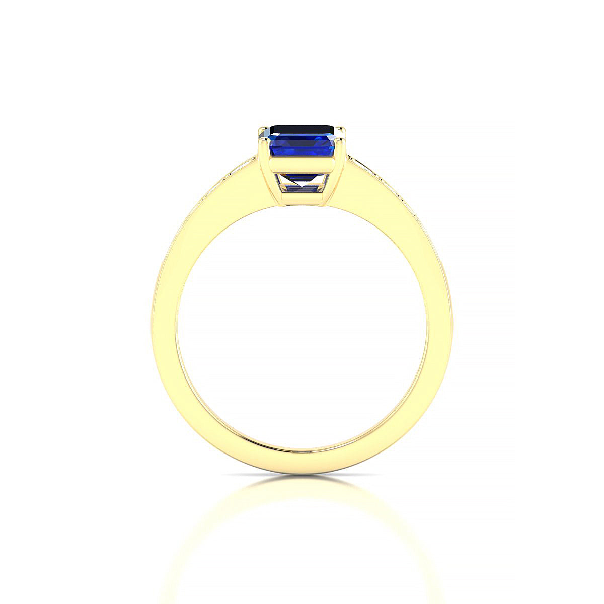 Prosperity | 18k Yellow Gold 8 x 6 mm Emerald Sapphire Ring
