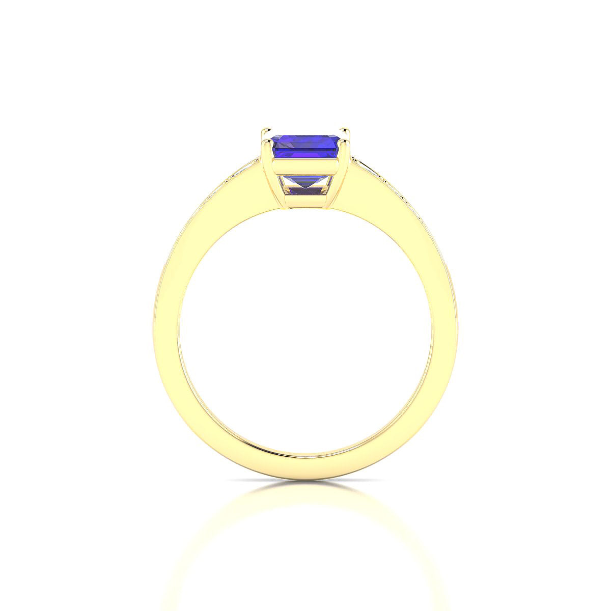 Prosperity | 18k Yellow Gold 8 x 6 mm Emerald Tanzanite Ring