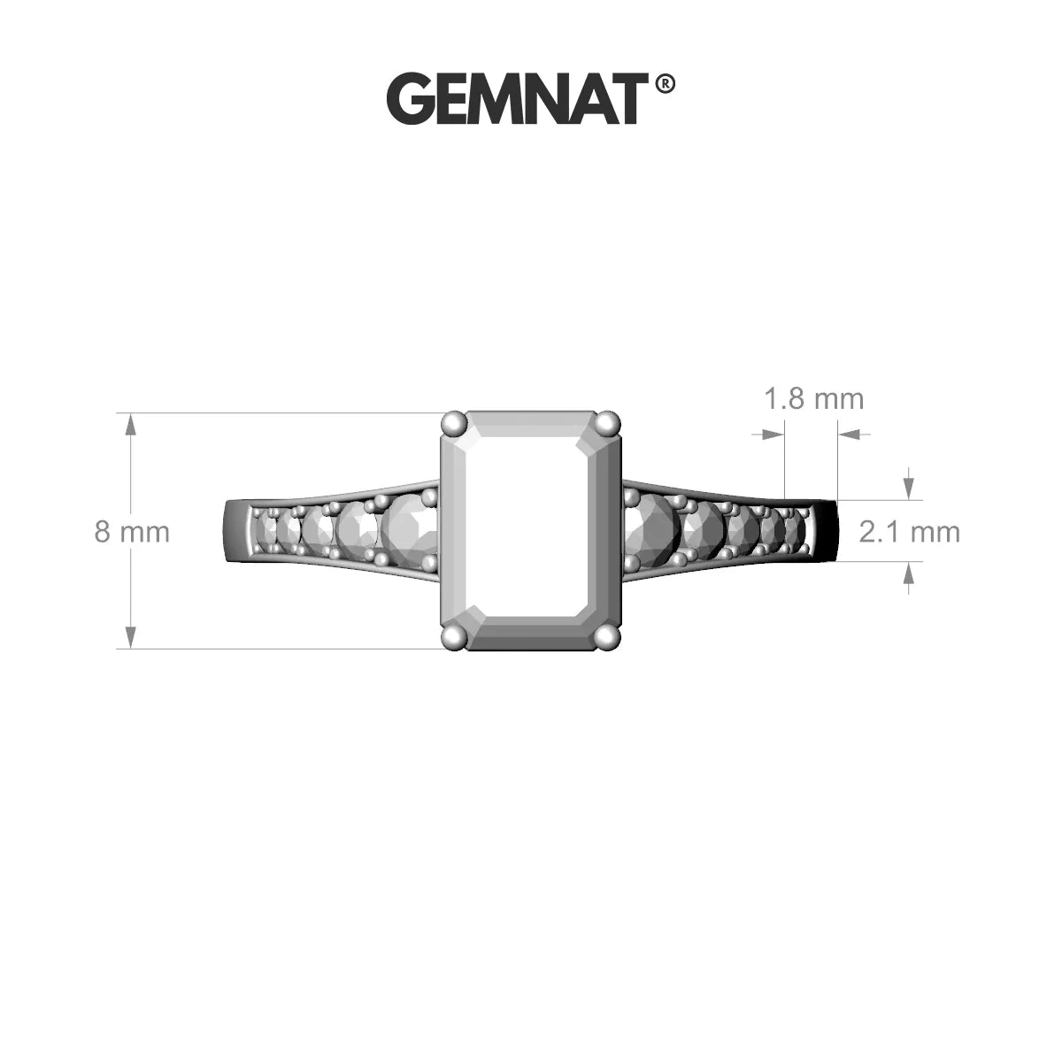 Prosperity | 18k White Gold 8 x 6 mm Emerald Peridot Ring