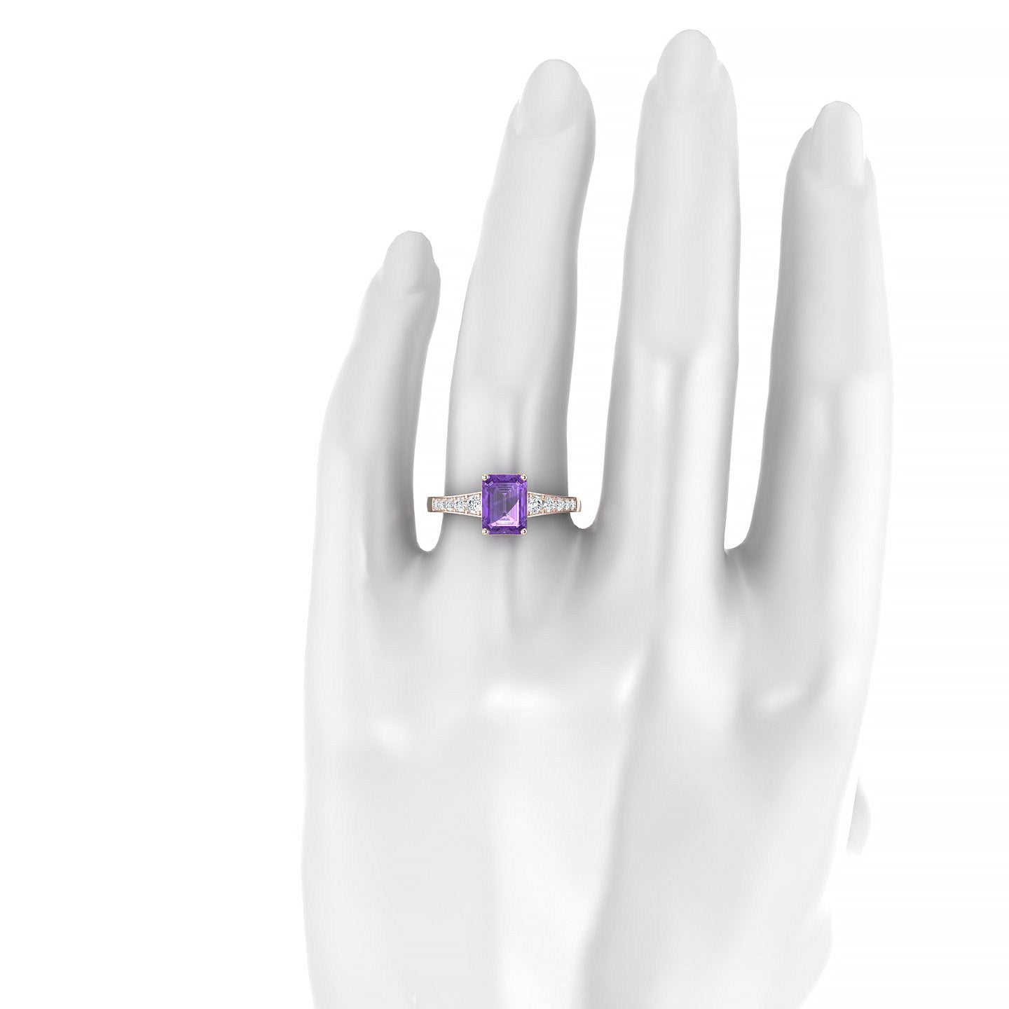 Prosperity | 18k Rose Gold 8 x 6 mm Emerald Amethyst Ring