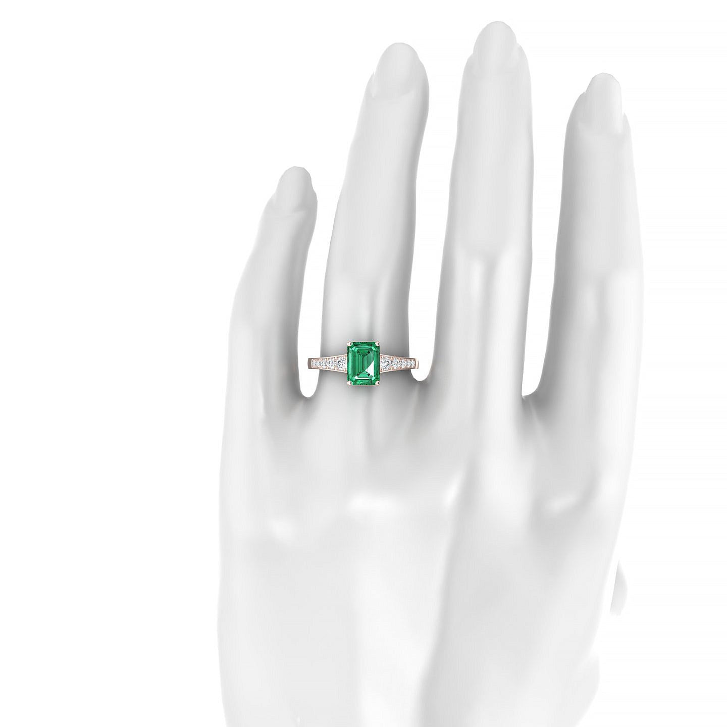 Prosperity | 18k Rose Gold 8 x 6 mm Emerald Emerald Ring