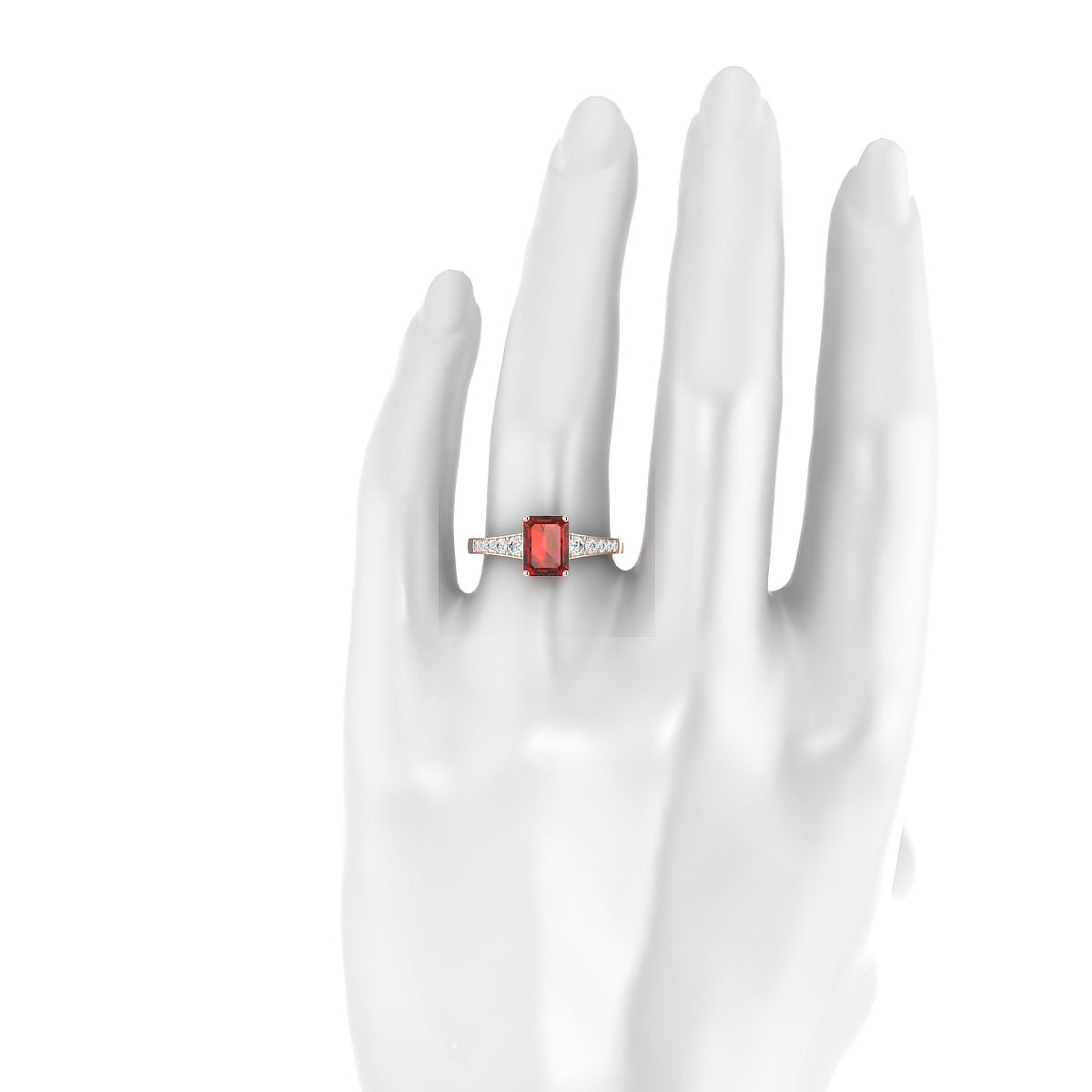 Prosperity | 18k Rose Gold 8 x 6 mm Emerald Garnet Ring