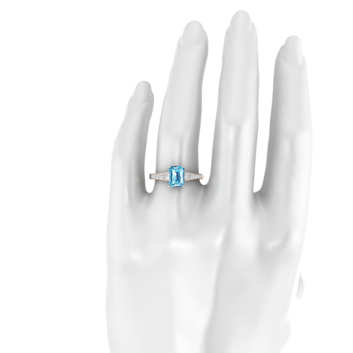Prosperity | 18k Rose Gold 8 x 6 mm Emerald Topaz Ring