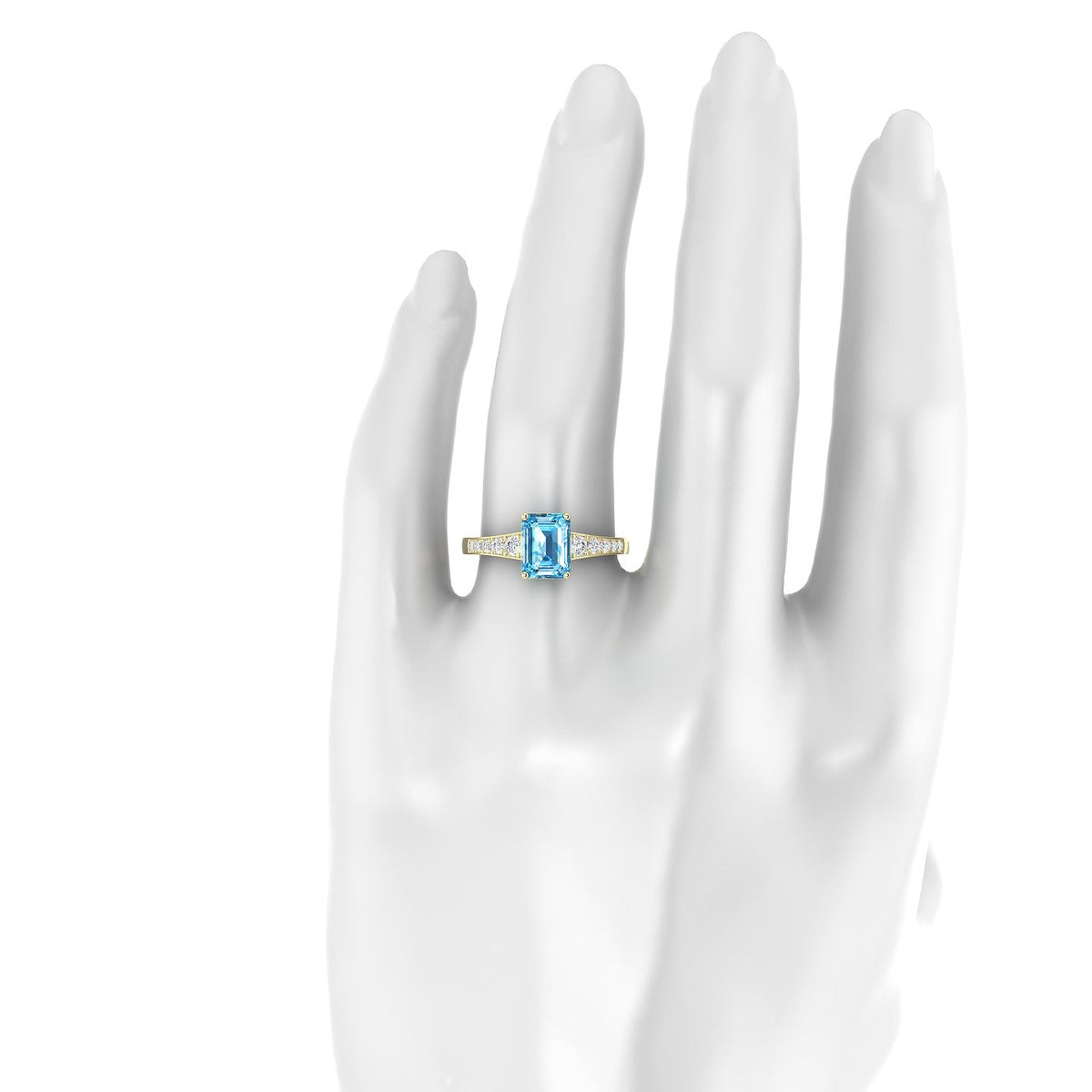Prosperity | 18k Yellow Gold 8 x 6 mm Emerald Topaz Ring