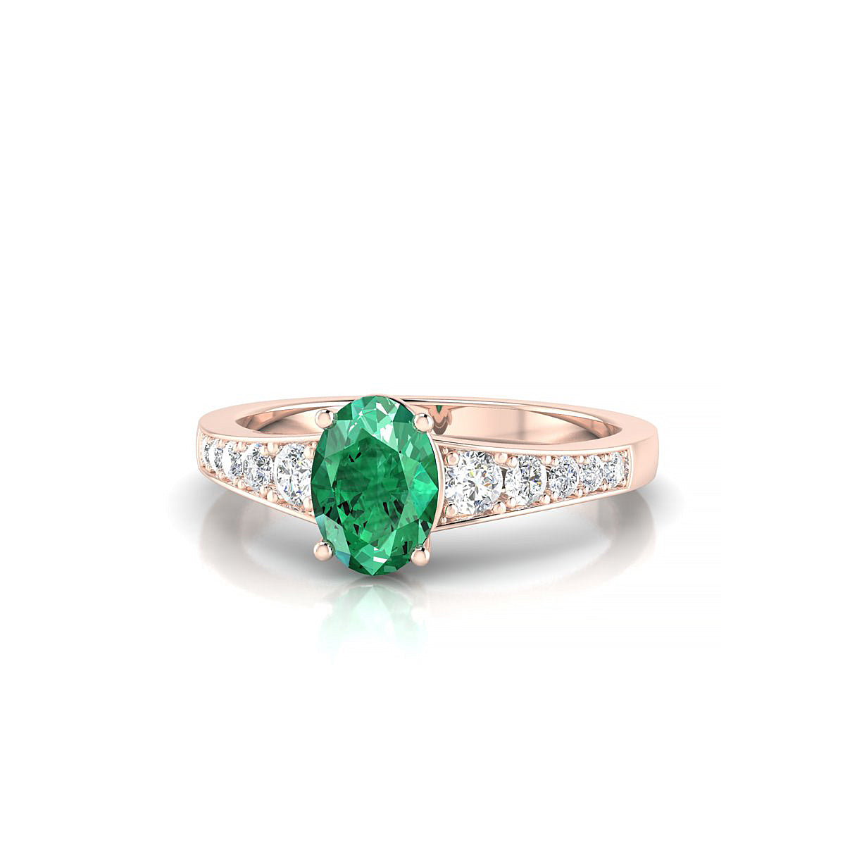 Prosperity | 18k Rose Gold 7 x 5 mm Oval Emerald Ring