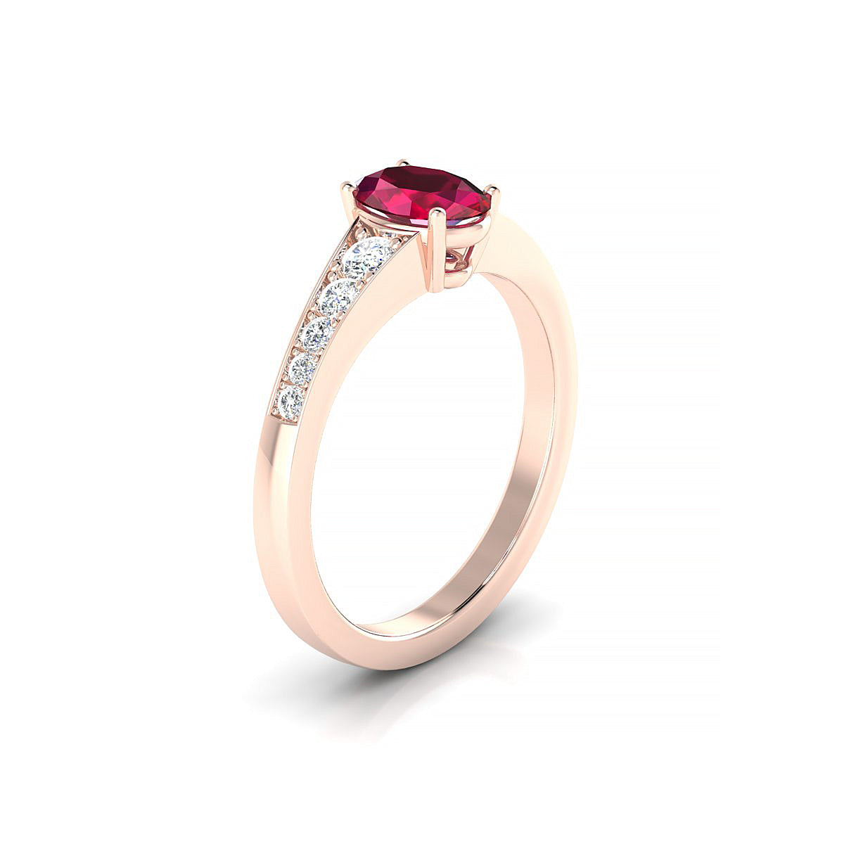 Prosperity | 18k Rose Gold 7 x 5 mm Oval Ruby Ring
