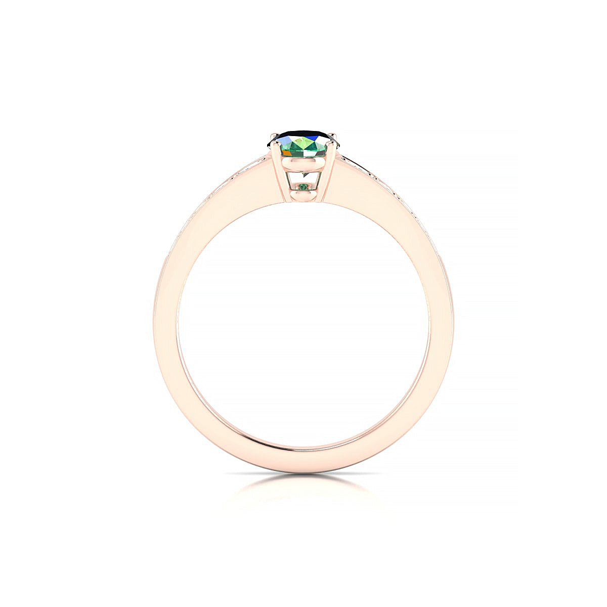 Prosperity | 18k Rose Gold 7 x 5 mm Oval Emerald Ring