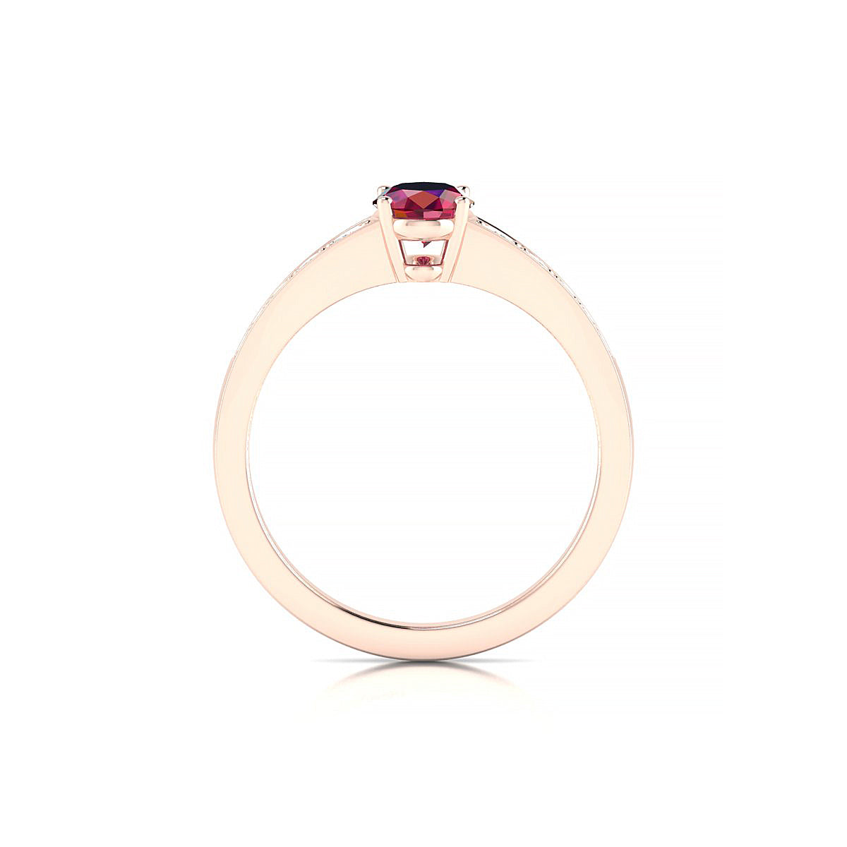 Prosperity | 18k Rose Gold 7 x 5 mm Oval Ruby Ring