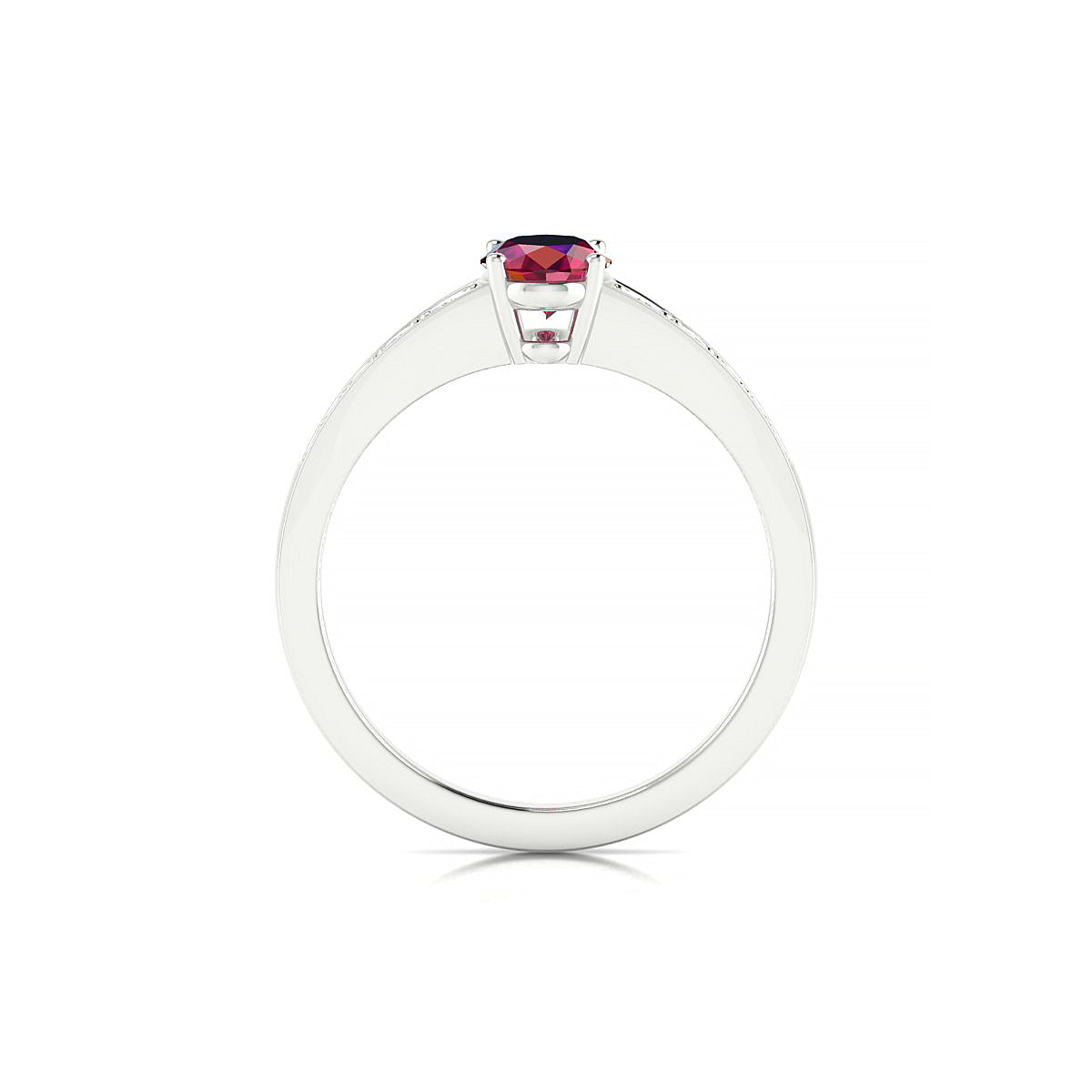 Prosperity | 18k White Gold 7 x 5 mm Oval Ruby Ring