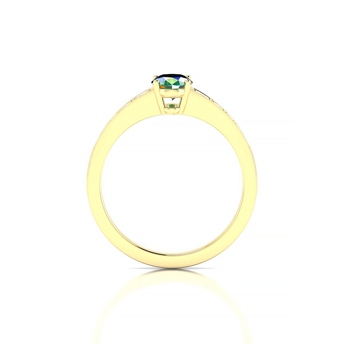 Prosperity | 18k Yellow Gold 7 x 5 mm Oval Emerald Ring