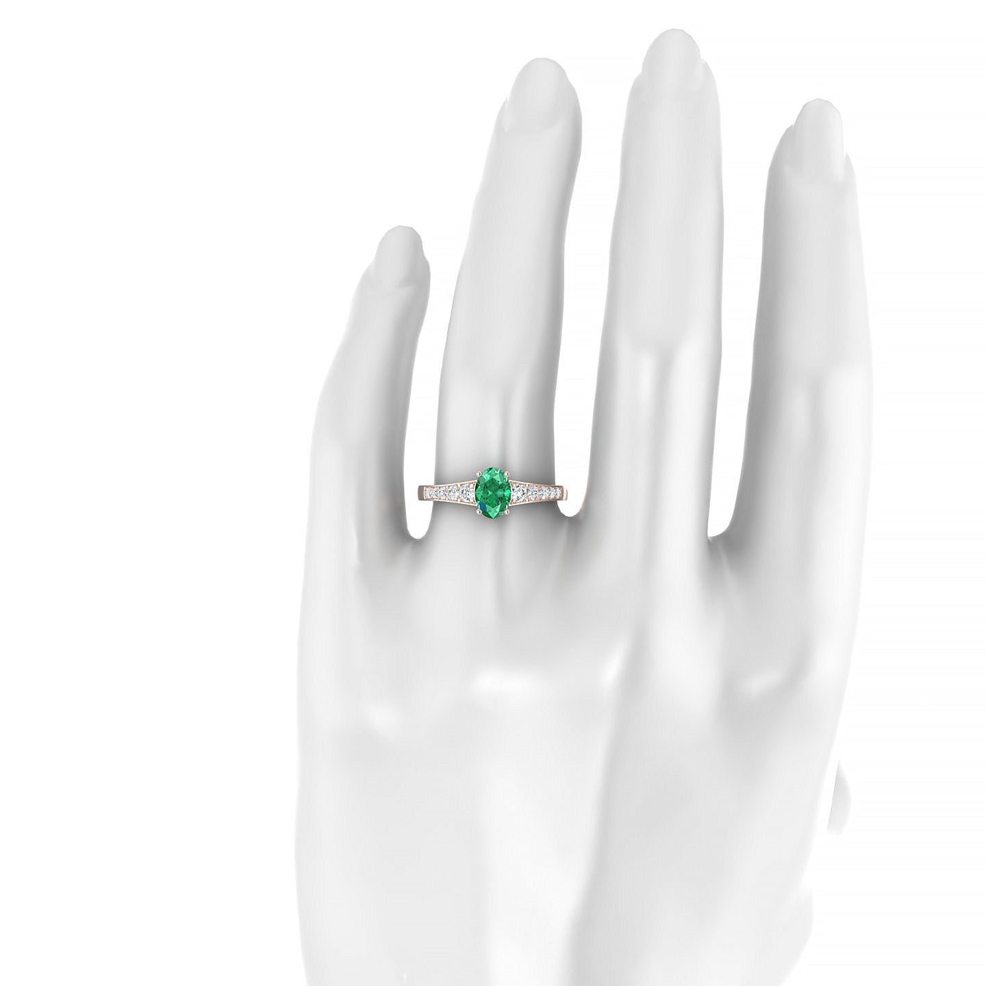 Prosperity | 18k Rose Gold 7 x 5 mm Oval Emerald Ring