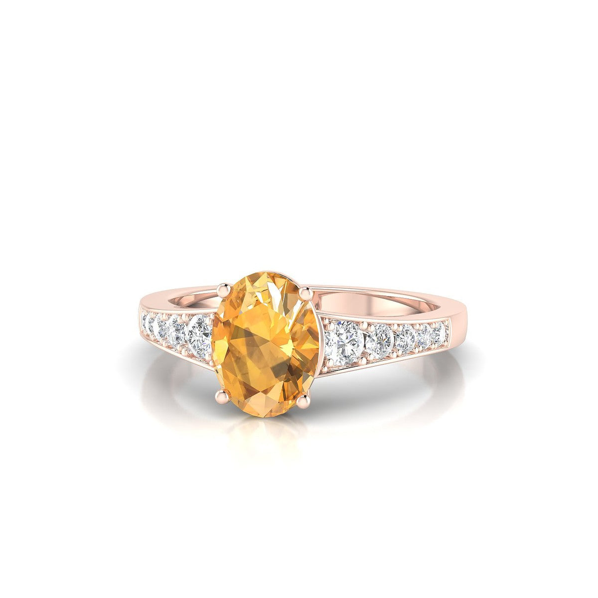 Prosperity | 18k Rose Gold 8 x 6 mm Oval Citrine Ring