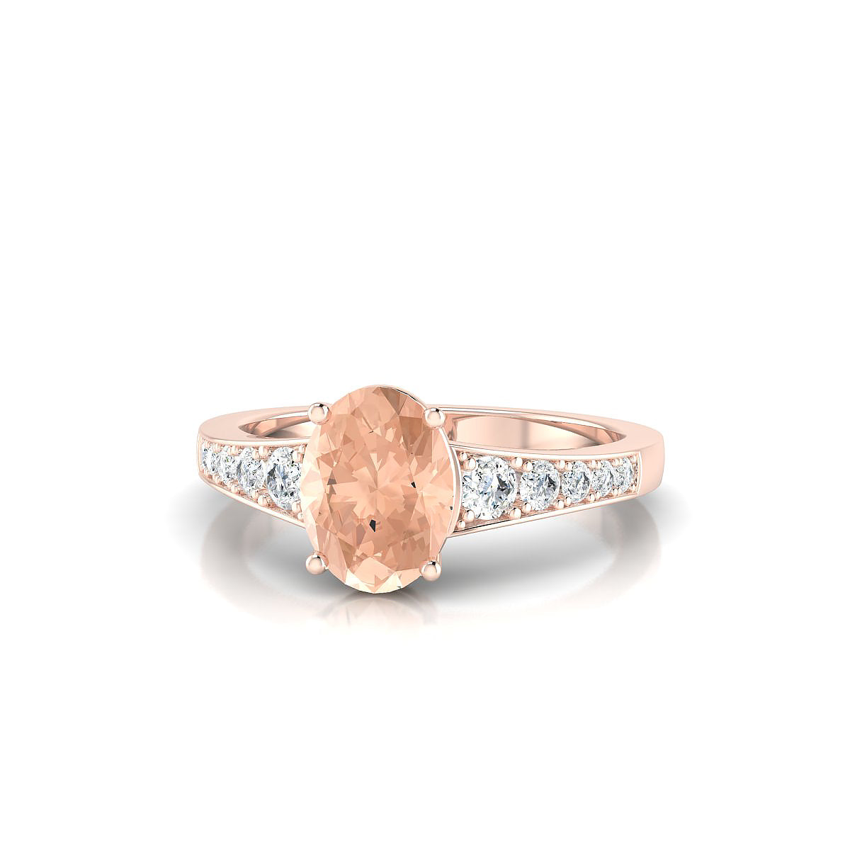 Prosperity | 18k Rose Gold 8 x 6 mm Oval Morganite Ring