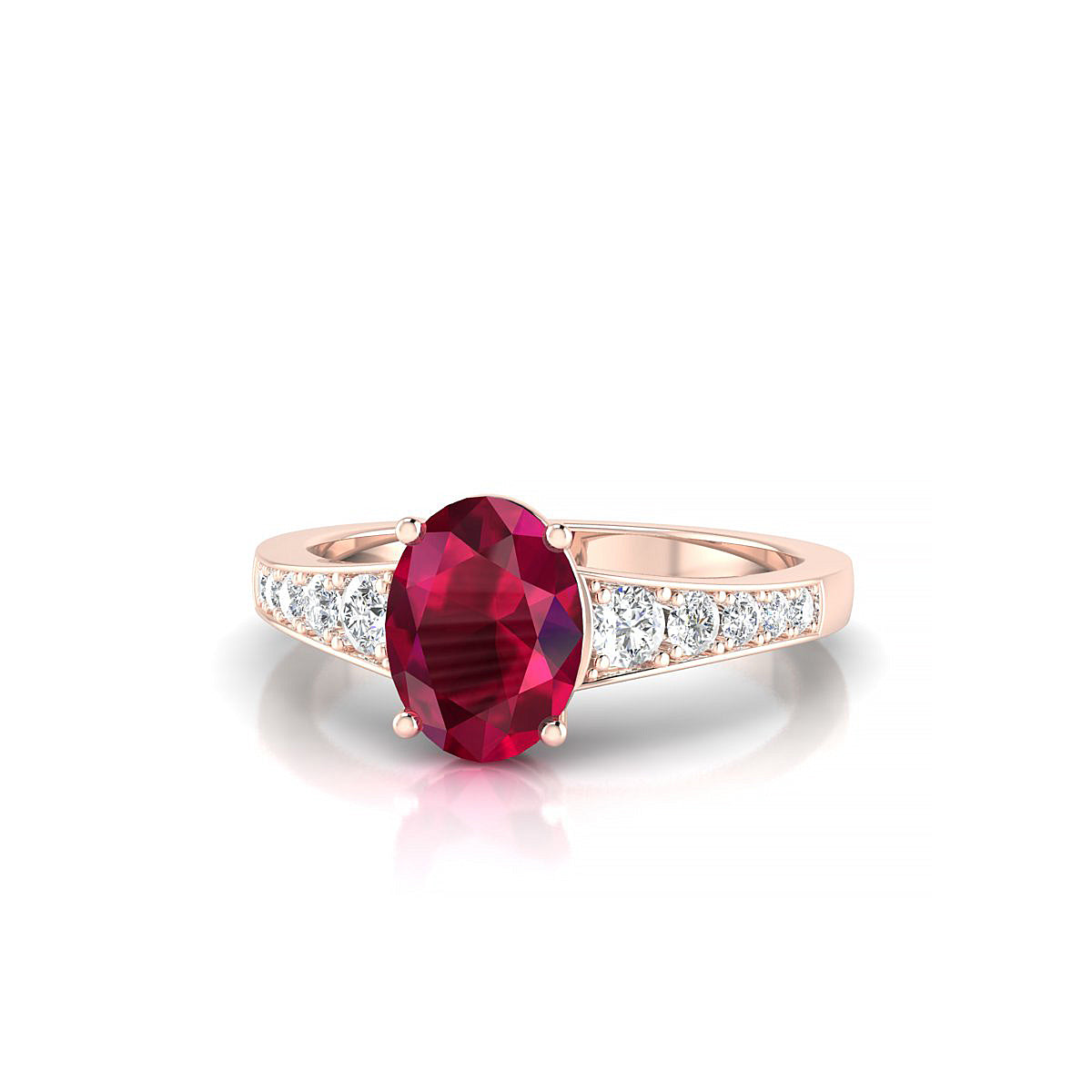 Prosperity | 18k Rose Gold 8 x 6 mm Oval Ruby Ring