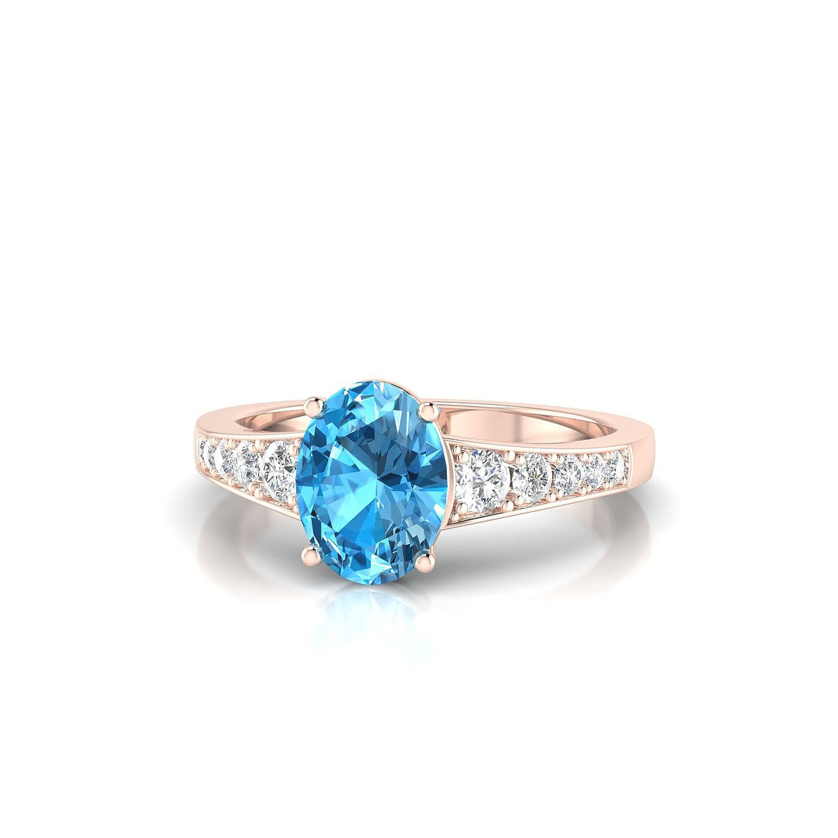 Prosperity | 18k Rose Gold 8 x 6 mm Oval Topaz Ring