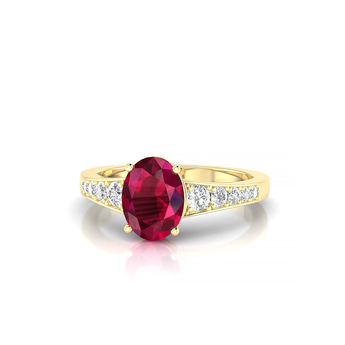 Prosperity | 18k Yellow Gold 8 x 6 mm Oval Ruby Ring