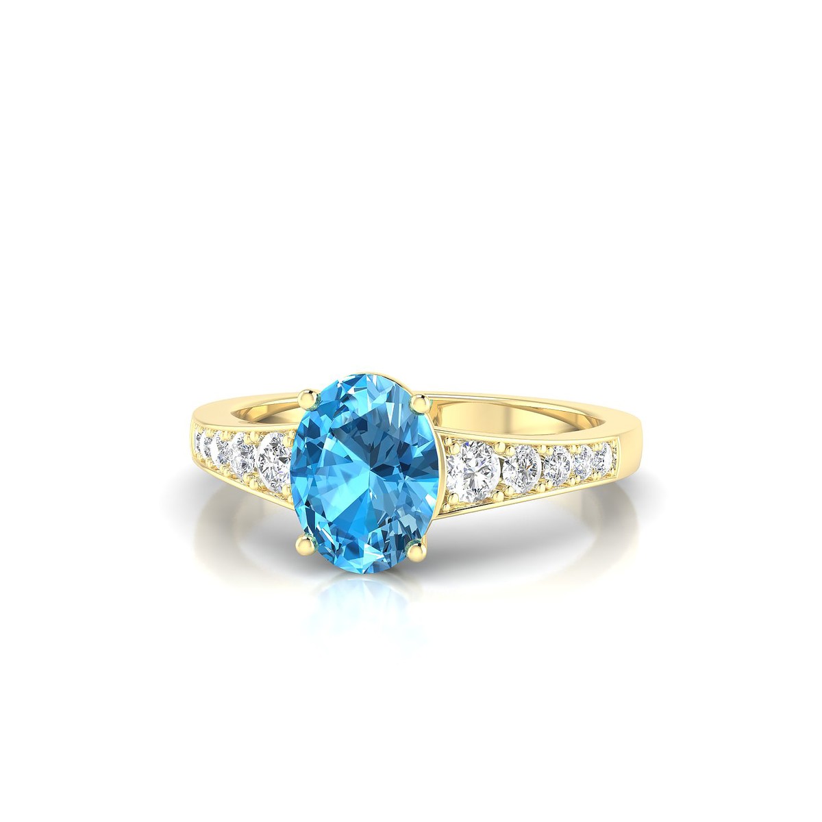 Prosperity | 18k Yellow Gold 8 x 6 mm Oval Topaz Ring