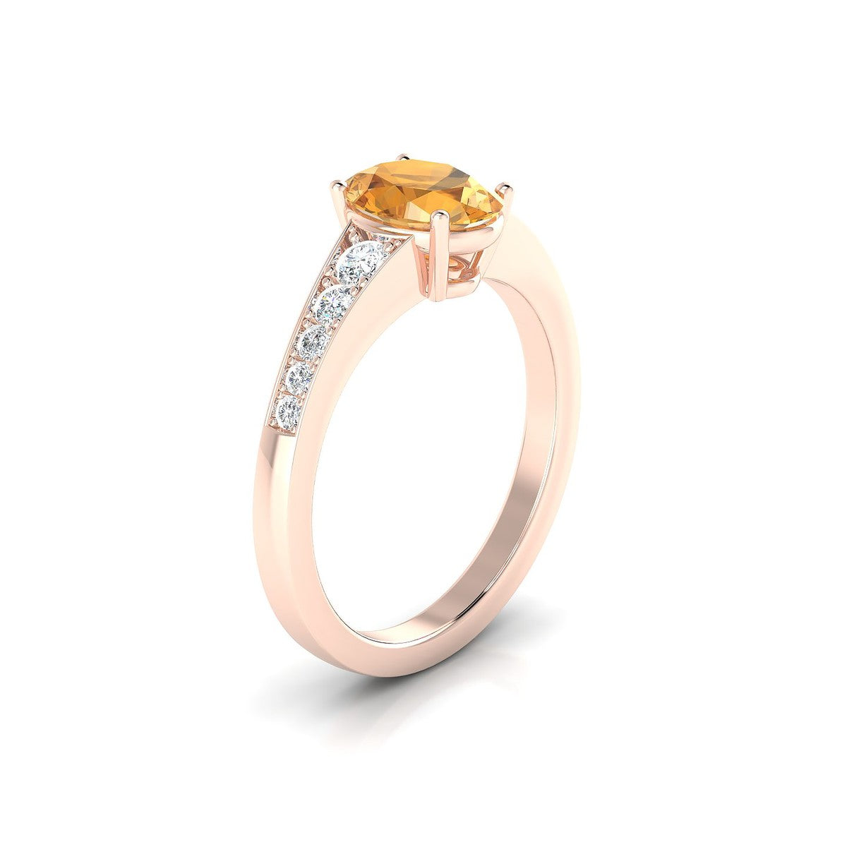Prosperity | 18k Rose Gold 8 x 6 mm Oval Citrine Ring