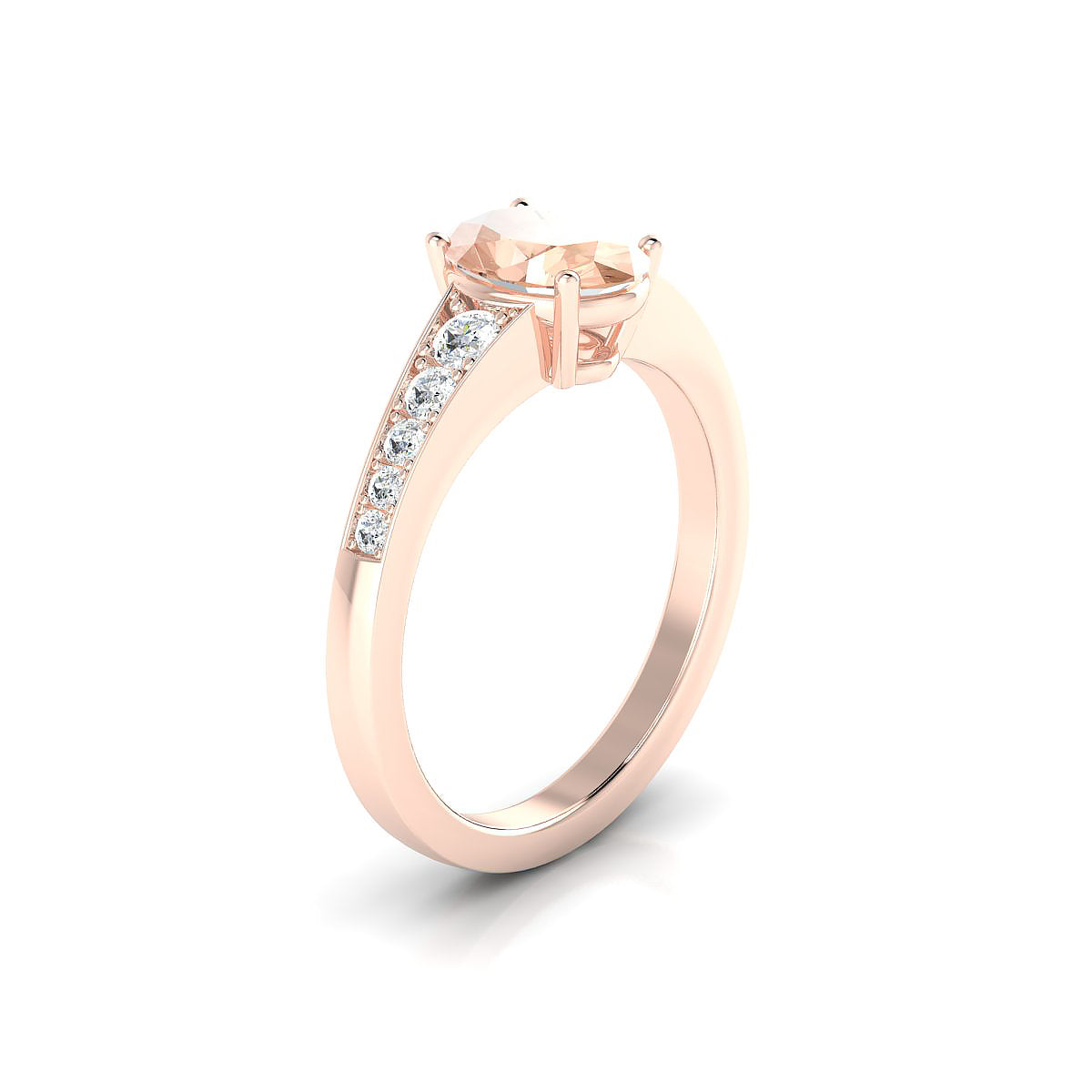 Prosperity | 18k Rose Gold 8 x 6 mm Oval Morganite Ring