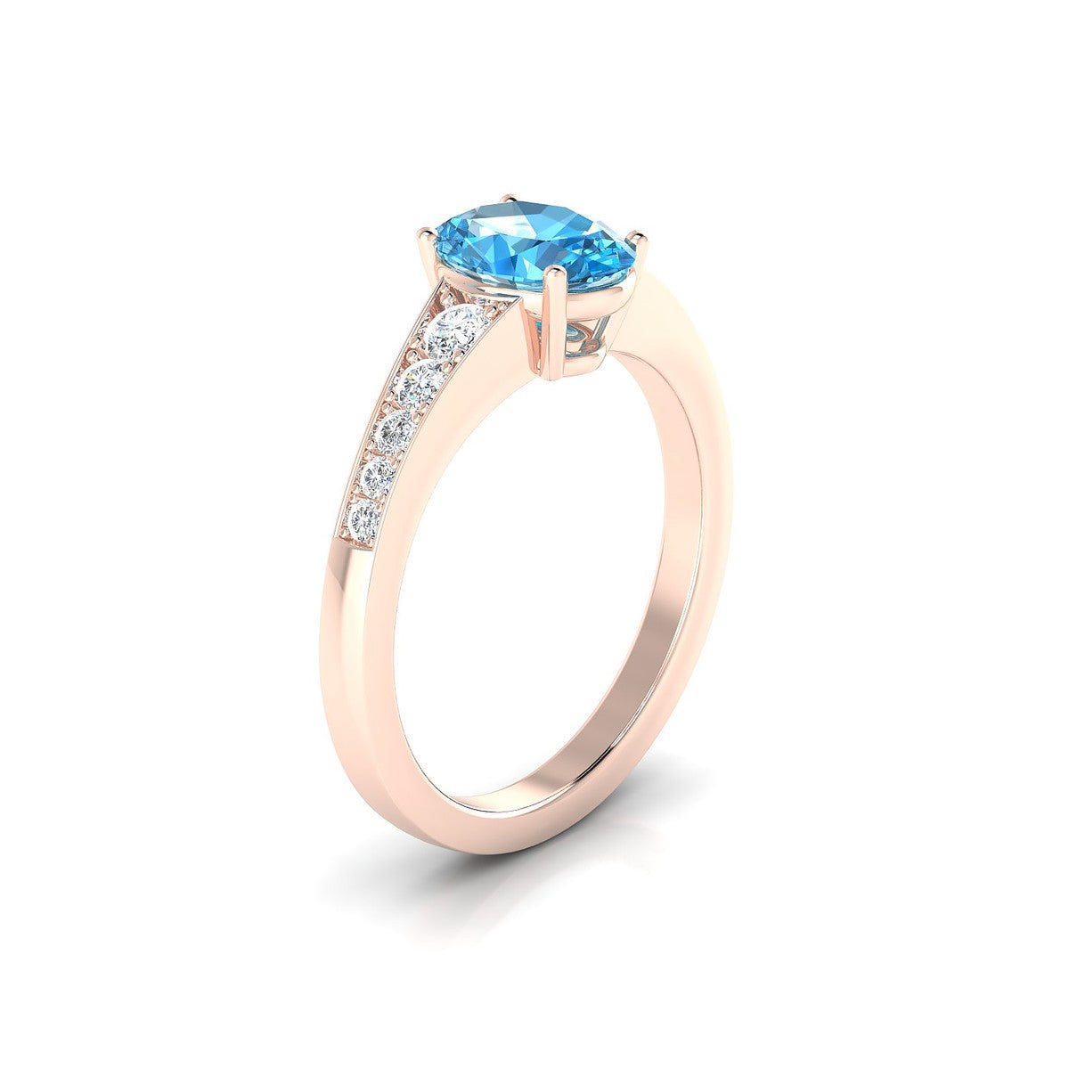 Prosperity | 18k Rose Gold 8 x 6 mm Oval Topaz Ring
