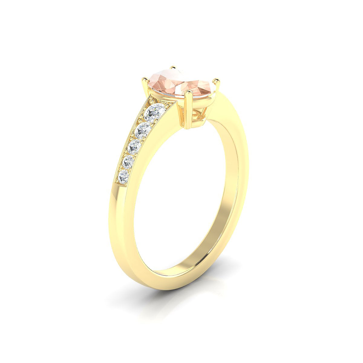 Prosperity | 18k Yellow Gold 8 x 6 mm Oval Morganite Ring