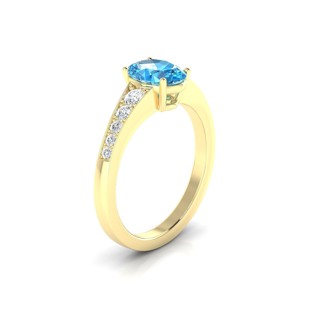 Prosperity | 18k Yellow Gold 8 x 6 mm Oval Topaz Ring