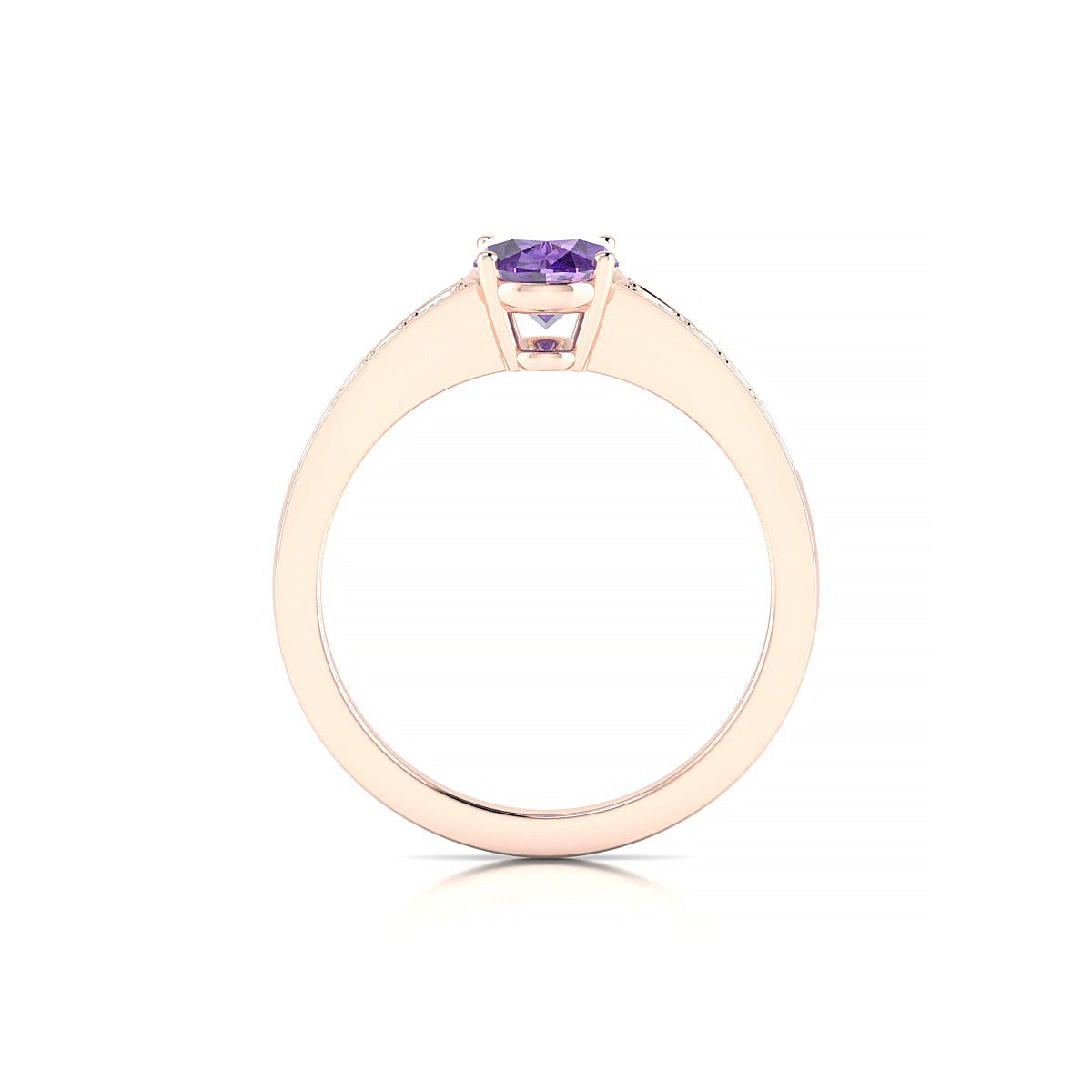Prosperity | 18k Rose Gold 8 x 6 mm Oval Amethyst Ring