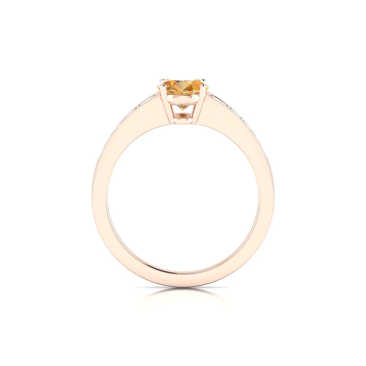 Prosperity | 18k Rose Gold 8 x 6 mm Oval Citrine Ring