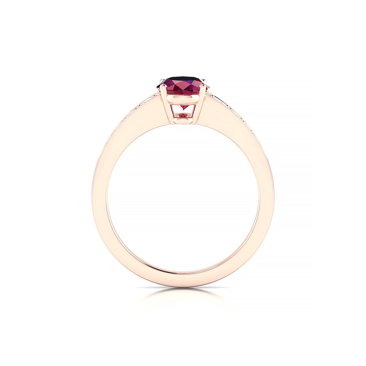 Prosperity | 18k Rose Gold 8 x 6 mm Oval Ruby Ring