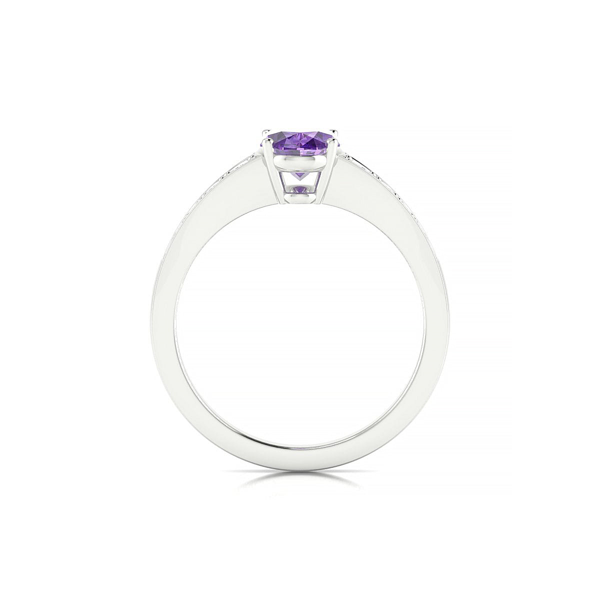Prosperity | 18k White Gold 8 x 6 mm Oval Amethyst Ring