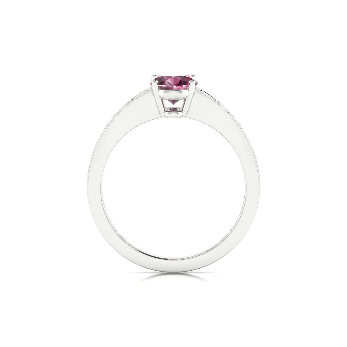Prosperity | 18k White Gold 8 x 6 mm Oval Rhodolite Ring