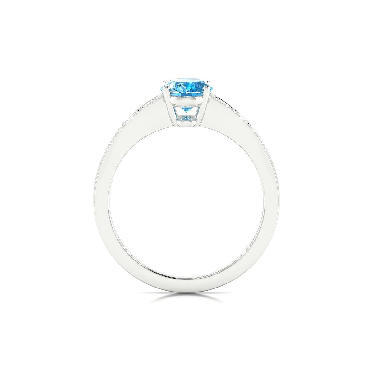 Prosperity | 18k White Gold 8 x 6 mm Oval Topaz Ring