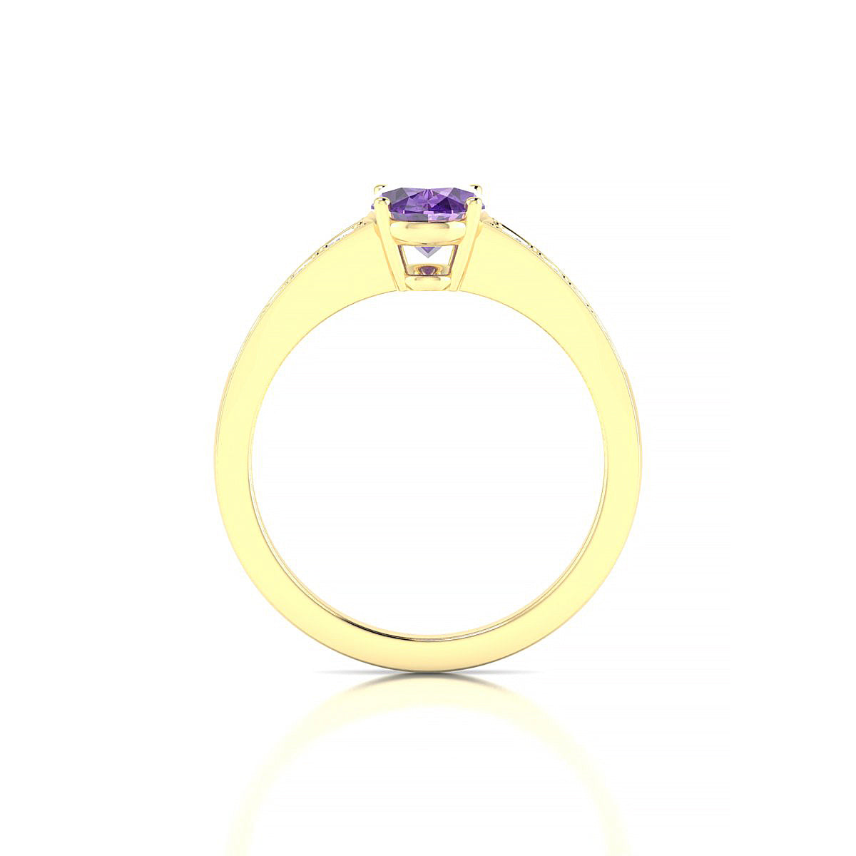 Prosperity | 18k Yellow Gold 8 x 6 mm Oval Amethyst Ring