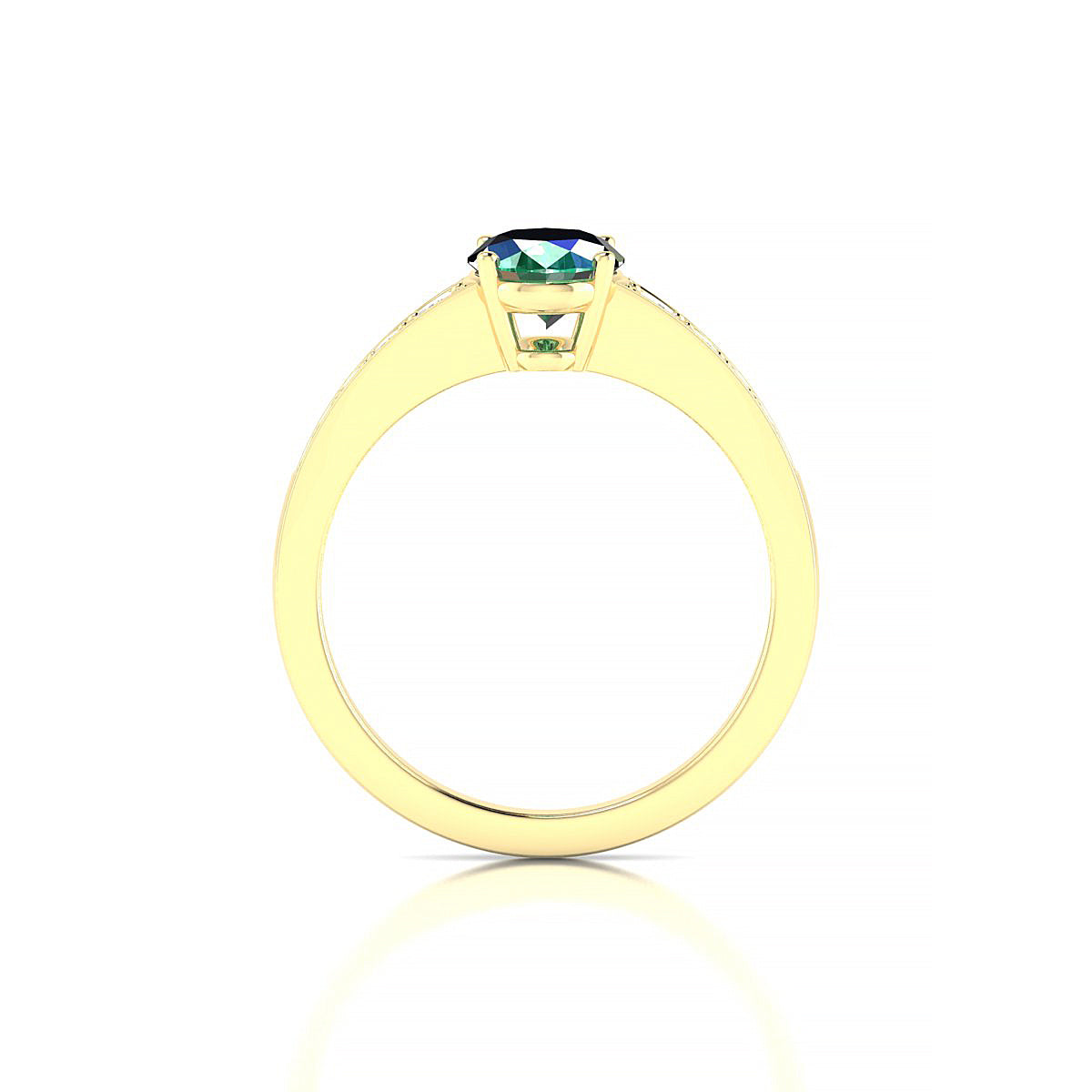 Prosperity | 18k Yellow Gold 8 x 6 mm Oval Emerald Ring